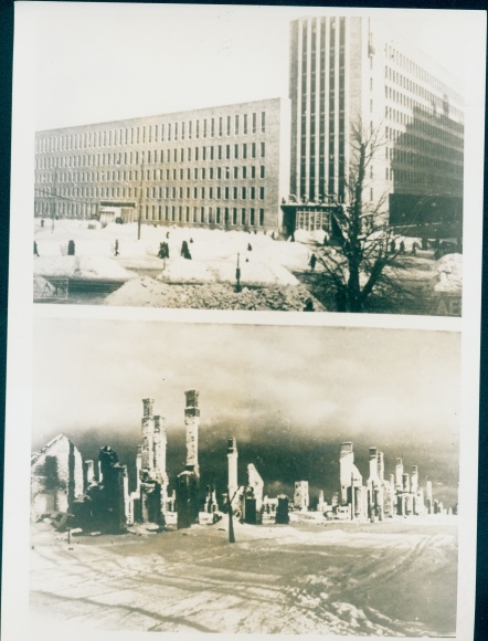 Photo German Wehrmacht, war in Finland, war destruction by Russians, II WW