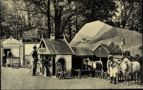 Postcard Schaefer&#39;s fairytale town of Lilliput, Pony
