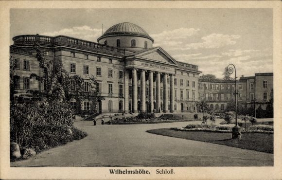 Postcard Wilhelmshöhe Reinsdorf in Saxony, castle columns, park, architecture