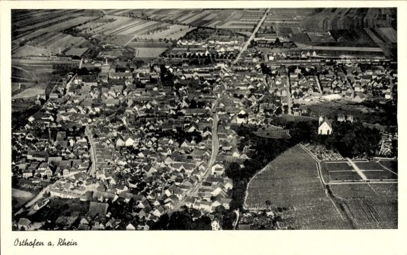 Ak Osthofen in Rheinhessen, Fliegeraufnahme