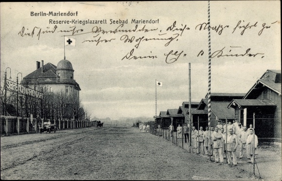 Ansichtkaart Berlin Tempelhof Mariendorf, reserve oorlogshospitaal Seebad Mariendorf