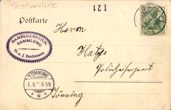 Postcard Hamburg Altona Ottensen, Treskowallee, Realschule