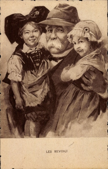 Artist Postcard Georges Clemenceau, Girl in Alsatian and Lorraine Costume