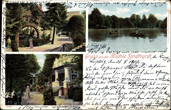 PC Lindhardt Naunhof in the district of Leipzig, water mill, panorama of the place