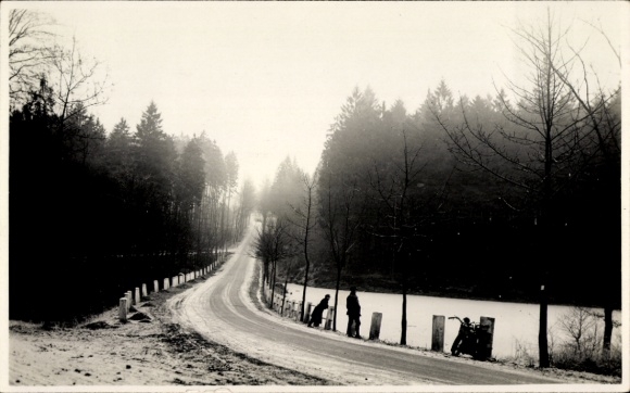 Photo Postcard Overberge Bergkamen in Westphalia, street, winter, 1930