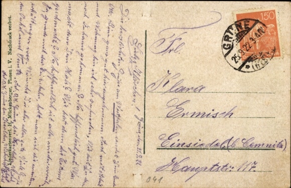 Song Postcard Mei Vogtland is wonderful, Hilmar Mückenberger, traditional costumes