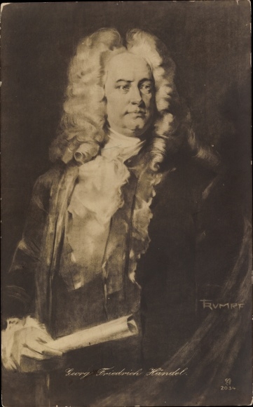 Artist Postcard Rumpf, composer Georg Friedrich Handel, portrait