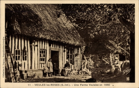 Ak Veules les Roses Seine-Maritime, Une Ferme Veulaise en 1850