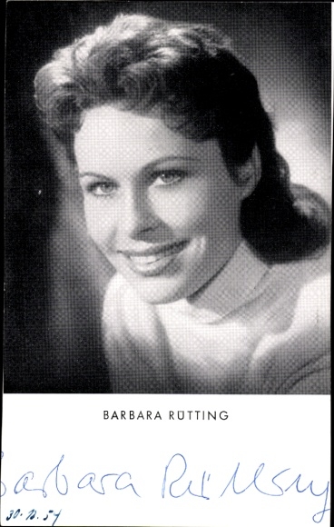 Postcard actress Barbara Rütting, portrait, autograph, film Canaris