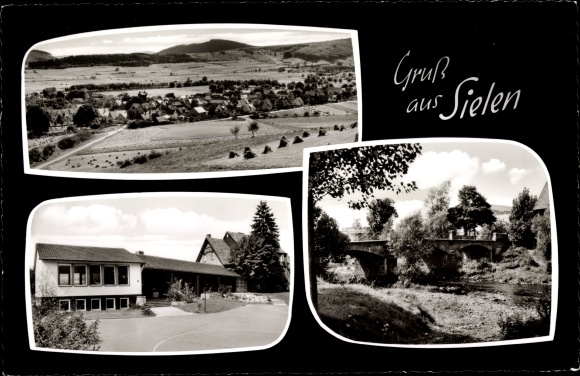 PC Sielen Trendelburg in Hesse, W. Braun mixed goods, panorama, bridge