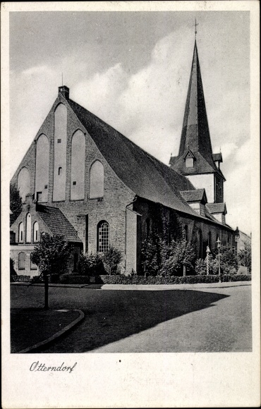 Ak Otterndorf an der Niederelbe, Partie an der Kirche