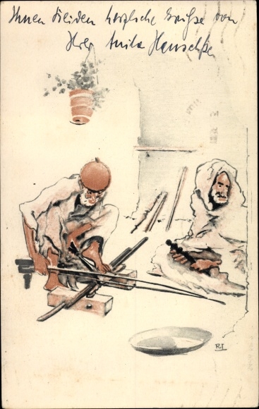 Artist PC Algeria, Scènes et Types, Tourneur sur bois, Turner at work