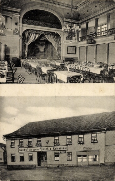 KP Hildburghausen w Turyngii, Gasthof zum goldenen Hirsch, sala cesarska, widok na wnętrze