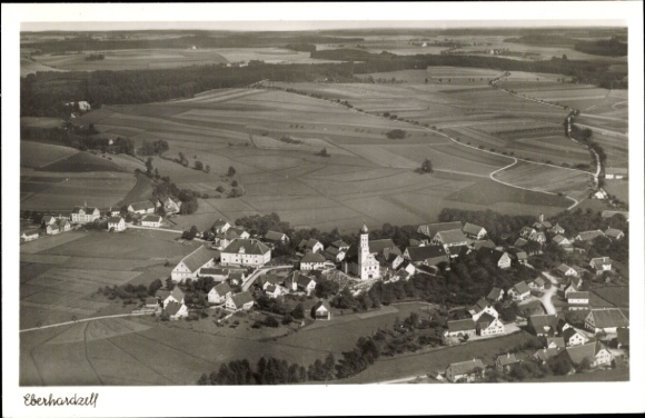 Ak Eberhardzell in Oberschwaben Württemberg, Fliegeraufnahme