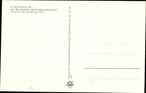 Postcard Streek Sandkrug Hatten in Oldenburg, children&#39;s home