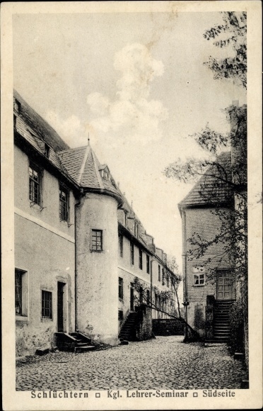Postcard Schluechtern in Hesse, Royal. Teachers Seminary, south side