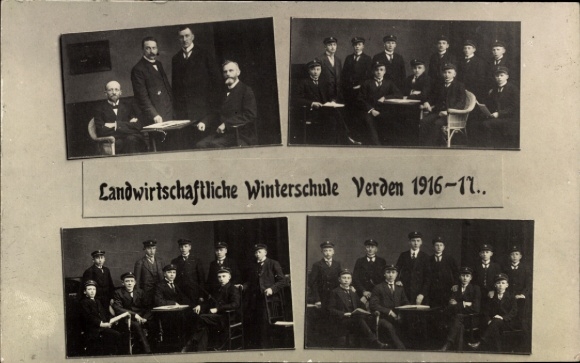 Postcard Verden an der Aller, Agricultural Winter School 1916-1917