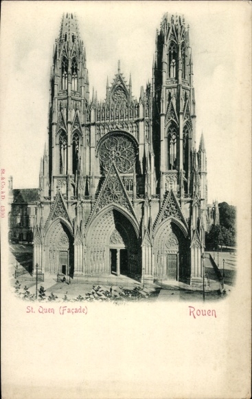 Ak Rouen Seine Maritime, St. Quen Kathedrale, Fassade, Rouen