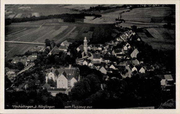 Postcard Hochaltingen Fremdingen in Swabia, aerial photograph