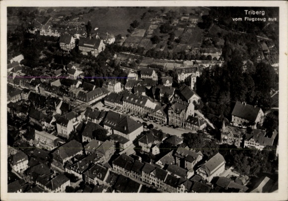 Postcard Triberg in the Black Forest, aerial photograph