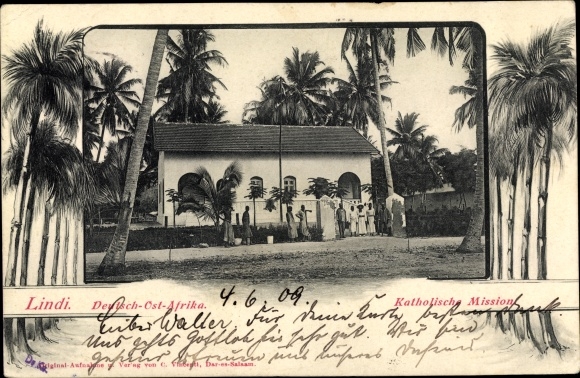 Postcard Lindi Tanzania, Catholic Mission