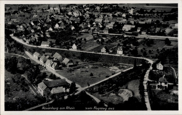 Postcard Neuenburg am Rhein Baden, aerial photograph