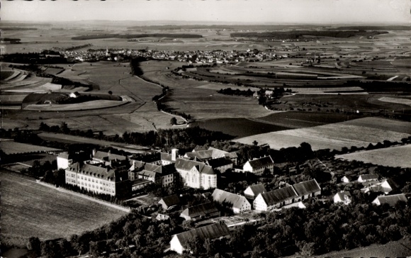 Ak Siessen Sießen Bad Saulgau in Oberschwaben, Fliegeraufnahme, Kloster Siessen