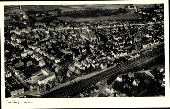 Ak Friedberg in Hessen, luchtfoto