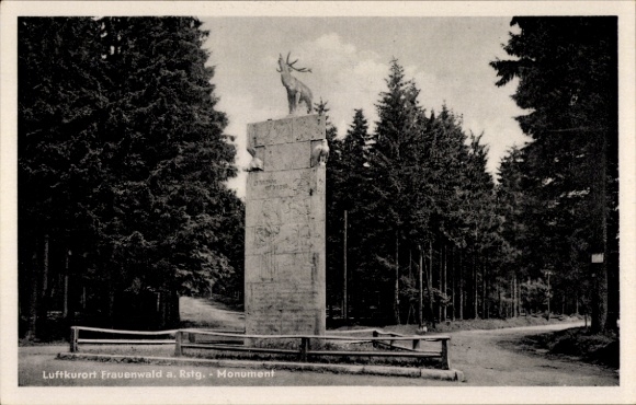 PC Frauenwald in Thuringia, part of the monument, deer