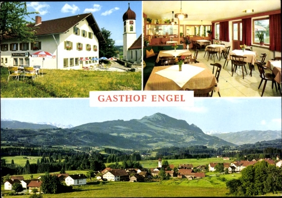 Ak Moosbach Sulzberg im Oberallgäu, Gasthof Engel, Panorama
