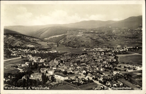 Postcard Wachenheim an der Weinstraße Pfalz, aerial photograph