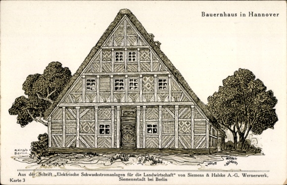 Artist Postcard farmhouse in Hanover, half-timbered house
