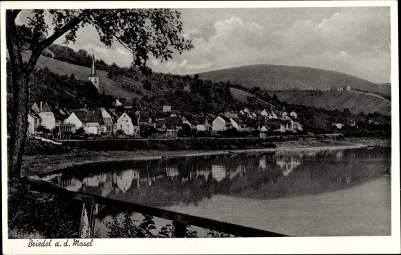 Postcard Briedel on the Moselle, general view, Hotel Goeres