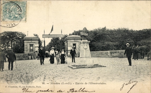 Postcard Meudon Hauts de Seine, entrance to the observatory