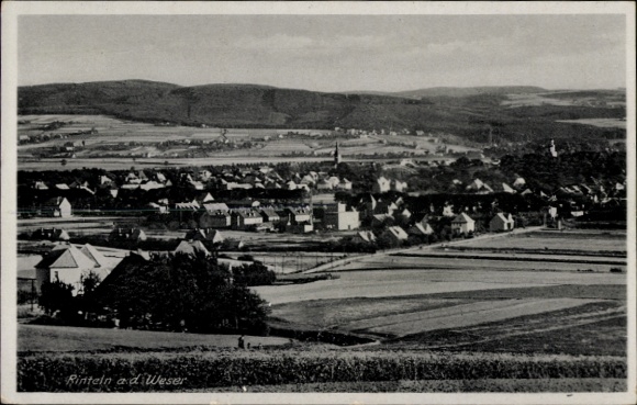 Postcard Rinteln on the Weser, total view of the town