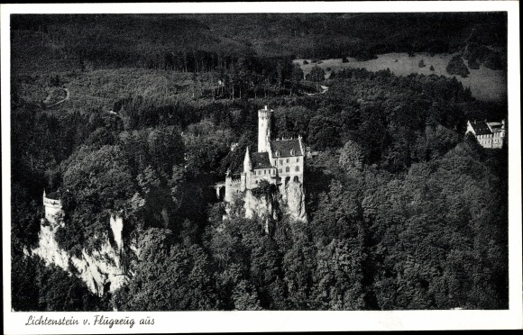PC Lichtenstein in Württemberg, aerial photo, castle