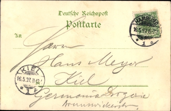 lito Hamburg, ogólna wystawa ogrodnicza 1897, Vierländerin z kwiatami i owocami