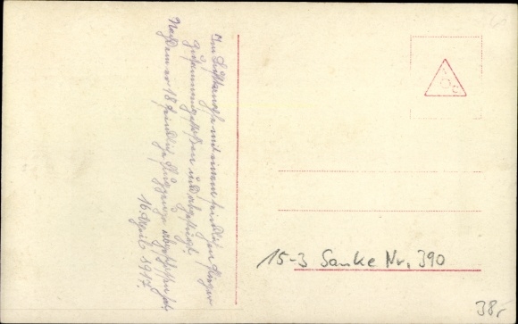 Postcard Leutnant Hartmuth Baldamus, fighter pilot 1. WW