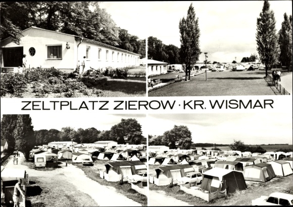 Postcard Zierow in Mecklenburg, campsite