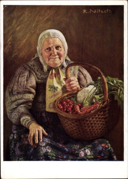 Künstler Ak Nitsch, R., Deutsches Reich, Volkstrachten, Schlesierin, Neißer Gegend, VDA 1 2 4