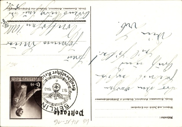 Postal stationery artist Postcard Klein, G., Only one can win and that is us, quote from Adolf Hitler