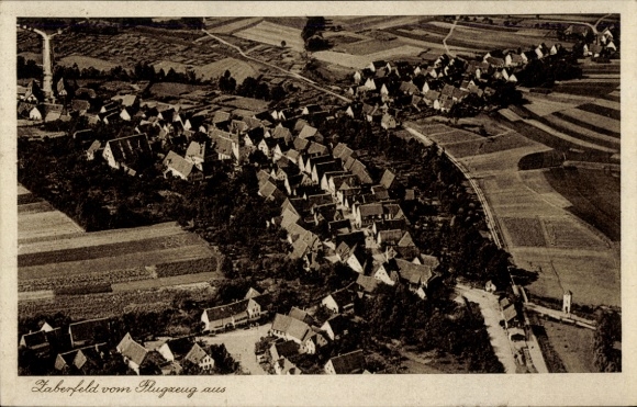 Postcard Zaberfeld in Württemberg, aerial photograph