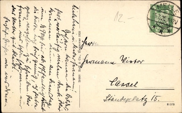 Postcard North Sea resort Carolinensiel Wittmund in East Frisia, street section