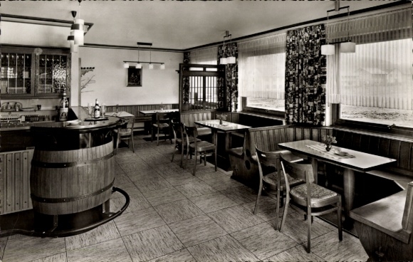 Postcard Bestwig in Sauerland, Hotel Grimme-Eck, interior, bar