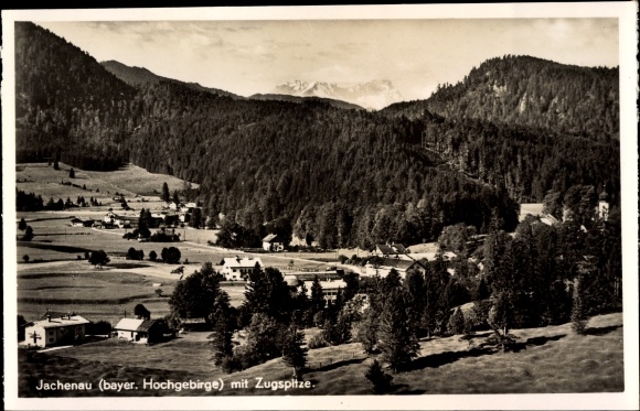 KP Jachenau w Oberbayern, częściowy widok z Zugspitze