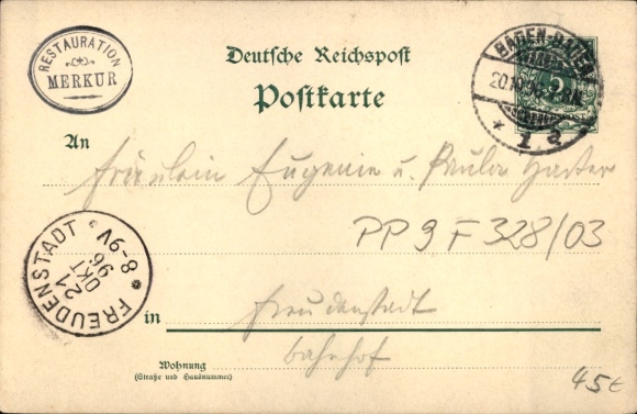 Artykuły pocztowe lito Kąpać Kąpać am Schwarzwald, Merkurius-Berg, Merkur, PP 9 F 328/03