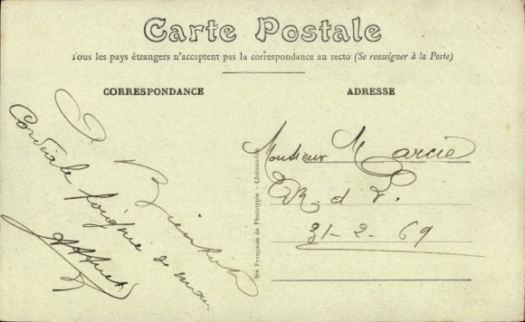 Postcard Sarthe, man and woman in traditional costumes