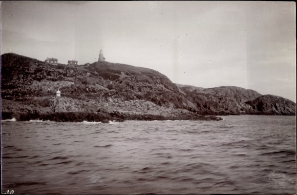 Photo Kullen Sweden, view towards shore, lighthouse, 1902