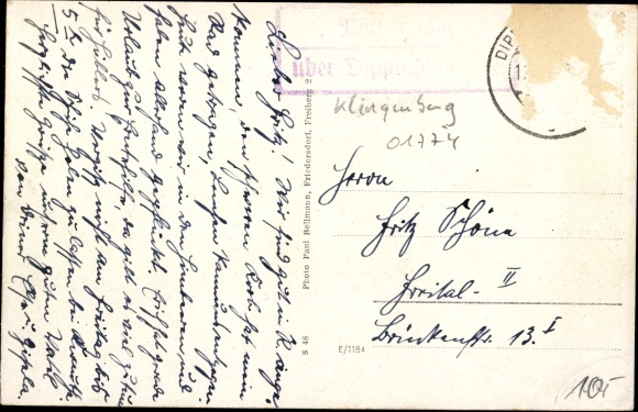 Postcard Röthenbach Pretzschendorf Klingenberg in the Eastern Ore Mountains, Wetzel&#39;s inn, school, long shot
