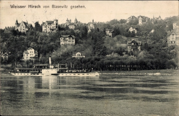 Ak Dresden Blasewitz, Weißer Hirsch, Salondampfer